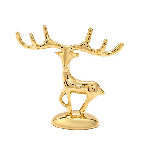 Nordic Style Metal Reindeer for Grass Figurine Statues DIY Ornaments for Home Tabletop Glass Jar Lid Dec Deer Statues in Home Decor