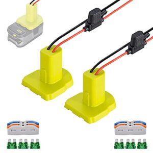 power wheel adapter for ryobi 18v p108 p107 p102 battery conversion kit with fuses & wire terminals, 12awg wire,power connector for diy ride on truck rc toy car