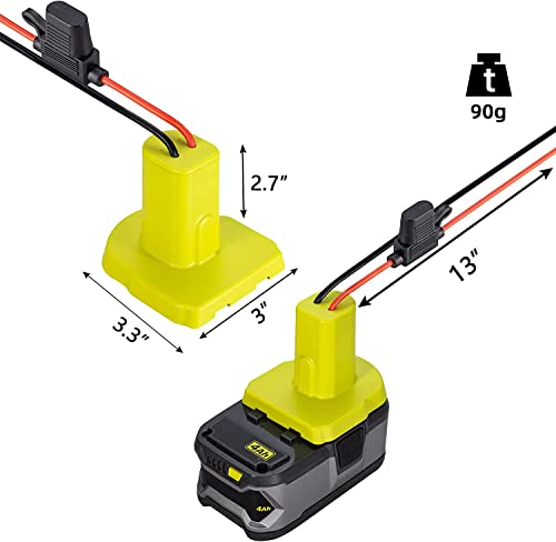 Power Wheel Adapter for Ryobi 18V P108 P107 P102 Battery Conversion Kit with Fuses & Wire Terminals, 12AWG Wire,Power Connector for DIY Ride On Truck RC Toy Car