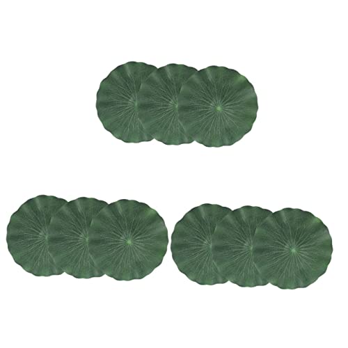 Happyyami 9 Pcs Simulated Lotus Leaf Artificial Plants Outdoor Artificiales Decorativas para Sala Artificial Outdoor Plants Fake Lily Pads Lilly Pads Aquarium Plants Water Leaf Decor