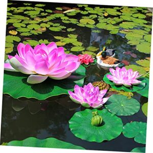 Happyyami 9 Pcs Simulated Lotus Leaf Artificial Plants Outdoor Artificiales Decorativas para Sala Artificial Outdoor Plants Fake Lily Pads Lilly Pads Aquarium Plants Water Leaf Decor