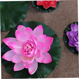 Happyyami 9 Pcs Simulated Lotus Leaf Artificial Plants Outdoor Artificiales Decorativas para Sala Artificial Outdoor Plants Fake Lily Pads Lilly Pads Aquarium Plants Water Leaf Decor