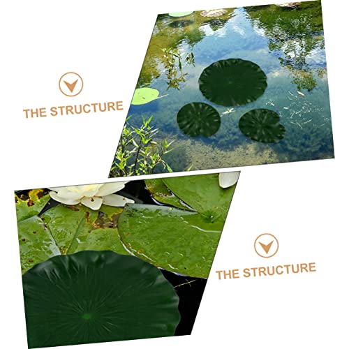 Happyyami 9 Pcs Simulated Lotus Leaf Artificial Plants Outdoor Artificiales Decorativas para Sala Artificial Outdoor Plants Fake Lily Pads Lilly Pads Aquarium Plants Water Leaf Decor