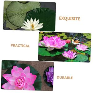 Happyyami 9 Pcs Simulated Lotus Leaf Artificial Plants Outdoor Artificiales Decorativas para Sala Artificial Outdoor Plants Fake Lily Pads Lilly Pads Aquarium Plants Water Leaf Decor