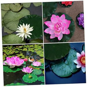 Happyyami 9 Pcs Simulated Lotus Leaf Artificial Plants Outdoor Artificiales Decorativas para Sala Artificial Outdoor Plants Fake Lily Pads Lilly Pads Aquarium Plants Water Leaf Decor