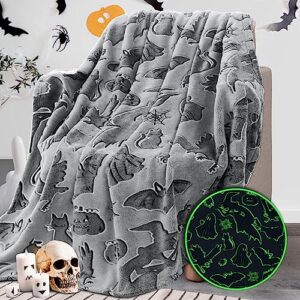 rexeo throw blanket kids soft fleece blankets black cat halloween throw blanket 50"×60"