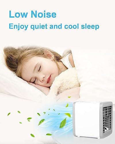 Mini Portable Air Conditioner Battery Powered Mini Ac For Bedroom Desk Room Car Tent Camping Personal Air Conditioners Small Air Cooler Fan