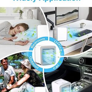 Mini Portable Air Conditioner Battery Powered Mini Ac For Bedroom Desk Room Car Tent Camping Personal Air Conditioners Small Air Cooler Fan