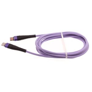 type-c to usb-c purple 6ft pd cable compatible with amazon fire 7 (2022 release),hd 8 (2022 release),(2020 release),plus (2022 release) - long charger cord power wire sync braided z2b