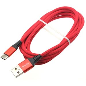 Type-C Red 10ft USB-C Cable Compatible with Amazon Fire 7 Kids (2022 Release),HD 10 (2019 Release) - Charger Cord Power Wire Long Braided X8M