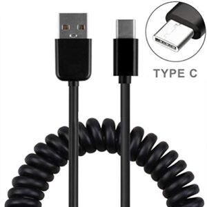 Coiled USB Cable Compatible with Amazon Kindle 6" (2022 Release)/ Fire 7 Kids (2022 Release),HD 10 (2019 Release) - Type-C Charger Cord USB-C Power N1X