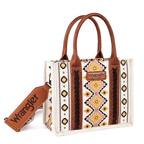 Wrangler Tote Bag for Women Western Shoulder Purses Boho Aztec Satchel Hobo Handbags with Guitar Strap WG2202-8120SCF