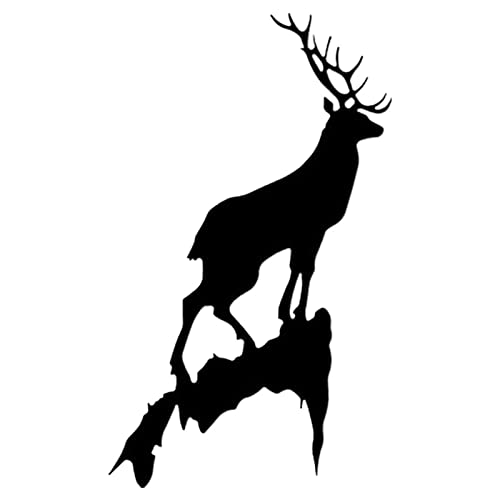 Deer Metal Wall Sculptures, Elk Signs Metal Wall Art, Black Metal Silhouette Decorative, for Home Restaurant Entrance Decoration