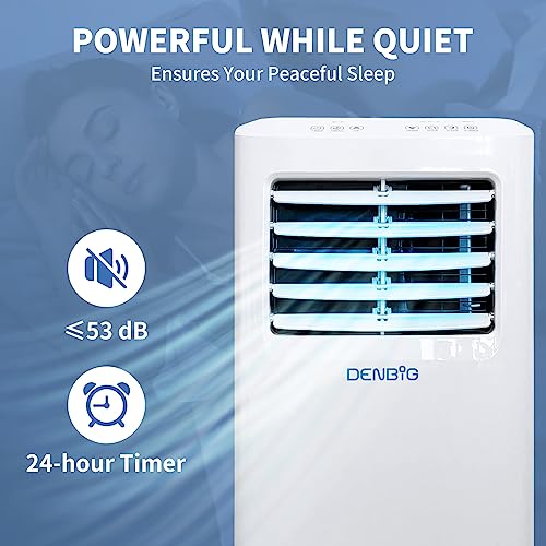 7,000 BTU Portable Air Conditioner, 3-in-1 Portable AC with Cooling/Dehumidifier/Fan/Sleep Modes for Rooms Up to 300 Sq. Ft, with 24-Hour Timer & Remote Control & Window Mount Kit