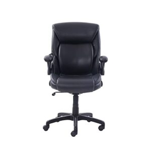 lumbar bonded leather manager office chair, black (color : black)