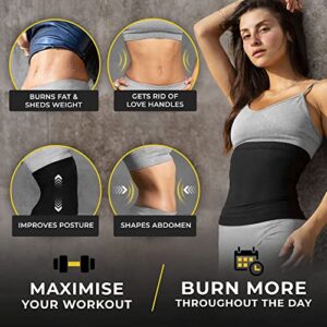 Livwxk Waist Trainer for Women Lower Belly Fat-Sauna Suit Sweat Belt Belly Trimmer Stomach Wraps Slimming Belt Plus Size (Black, 4XL/5XL)