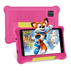fullant kids tablet 7 inch, android 12 tablet for kids,ips hd display,2gb ram 32gb rom,quad core processor,dual camera,kidoz preinstalled,parental control tablets (pink)