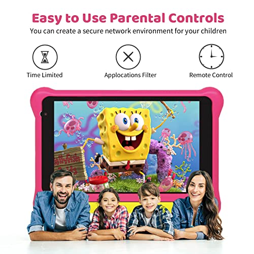 Fullant Kids Tablet 7 inch, Android 12 Tablet for Kids,IPS HD Display,2GB RAM 32GB ROM,Quad Core Processor,Dual Camera,Kidoz Preinstalled,Parental Control Tablets (Pink)