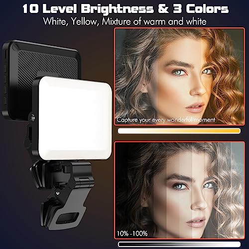 UBeesize Selfie Light for Phone, 80 LED Video Fill Light with Clip for iPhone, Laptop, 3 Light Modes 10 Level Brightness Portable Travel Light for Tiktok, Selfie, Vlog, Live Stream,Make Up,Photography