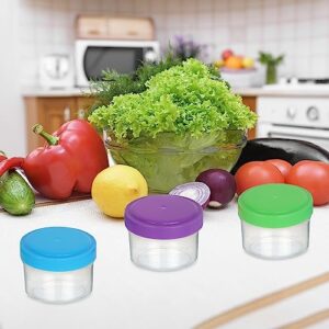 MosJos Condiment Containers with Screw Lids (4-Piece) - Reusable Leakproof Salad Dressing Containers to go - Small Mini Food Storage Cups for Lunch, Dishwasher Friendly, 1.4-Ounce