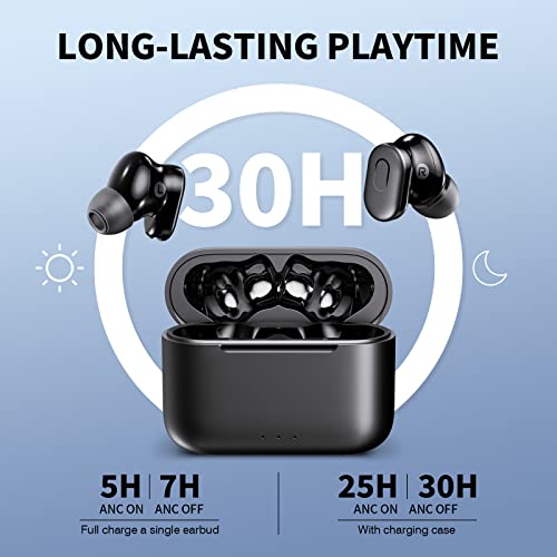 PSIER Wireless Earbuds Active Noise Cancelling Bluetooth 5.3 Earbuds with 4 Mics Clear Calls, Ear Buds with Transparency Mode 30H Playtime IPX6 Waterproof Bluetooth Headphones for Home and Wrok