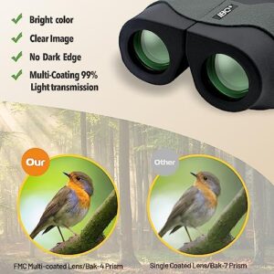 IBQ Binoculars For Adults HD,12x30 Binoculars with Upgraded Phone Adapter, Compact Binocular with Low Light Night Vision,Small Binoculars For Kids,Waterproof Binoculars For Bird Watching,Outdoor Sport