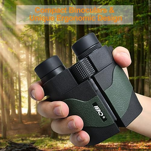 IBQ Binoculars For Adults HD,12x30 Binoculars with Upgraded Phone Adapter, Compact Binocular with Low Light Night Vision,Small Binoculars For Kids,Waterproof Binoculars For Bird Watching,Outdoor Sport