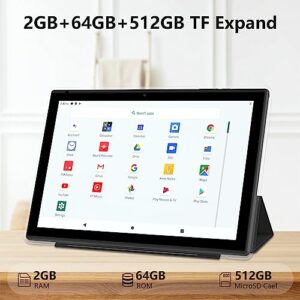 Tablet with Keyboard, 10.1 inch Android 11 Tablet PC, 2023 Newest 2GB+64GB Storage Quad-core Processor, 8MP Dual Camera, 6000mAh, WiFi, GPS, Bluetooth, 512GB Expandable, 1280x800 IPS Full HD Display
