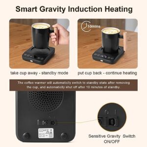 Mug Warmer Set, Coffee Mug Warmer for Desk with 9 Temp Settings, Candle Warmer for Home & Office, 1-9 Timer Electric Smart Cup Beverage Warmer Plat for Coffee Milk Tea, Gravity Induction Auto ON/Off