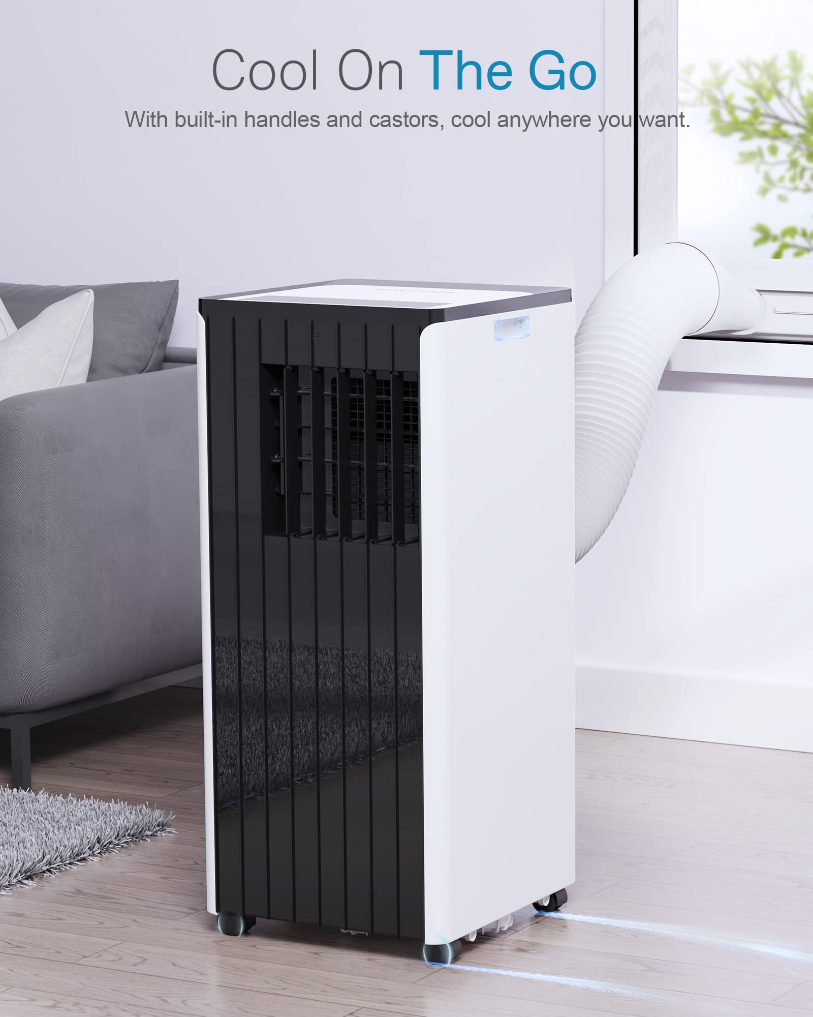 FIOGOHUMI 12000BTU Portable Air Conditioner - Portable AC Unit with Built-in Dehumidifier Fan Mode for Room up to 350 sq.ft. A030BDJ (no battery)