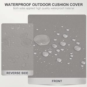 Favoyard Outdoor Chair Cushions 19"x19"x2" Set of 4 Waterproof Seat Cushion for Patio Furniture with 3-Year Fade Resistant Removable Cover Attach Straps Hidden Zipper Round Corner for Yard Garden