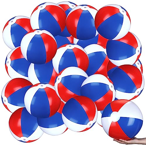 50 Pcs 8 Inch Inflatable Beach Balls Bulk Summer Pool Beach Balls for Party Favors Water Games Hawaiian Luau Tropical Party Supplies Toys (Vivid Color)