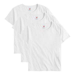 hanes essentials oversized t-shirt pack, cotton tee for women, relaxed fit, 3-pack, white