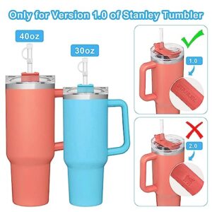 XANGNIER Silicone Spill Proof Stopper Set of 3,for Stanley Cup 1.0 40oz/ 30oz Tumbler with Handle-Including 2 Straw Cover Cap, 2 Square Spill Stopper and 2 Round Leak Stopper,Stanley Cup Accessories