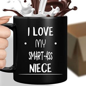 bemrag beak novelty gift for a smart-ass niece, perfect for aunt's birthday - i love my niece, funny sarcastic gag quote on 11oz ceramic coffee mug