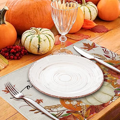 Fall Placemats Pumpkin Cardinals Maple Leaves Floral Paddy Autumn Harvest Placemats Set of 4 for Seasonal Home Kitchen Dining Table Party Decor 12 x 16 Inch