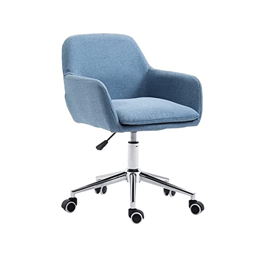 XOUVY Office Chair Backrest Chair Computer Chair Swivel Chair Game Chair Linen Fabric Armchair Dining Chair