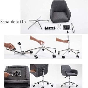 XOUVY Office Chair Backrest Chair Computer Chair Swivel Chair Game Chair Linen Fabric Armchair Dining Chair