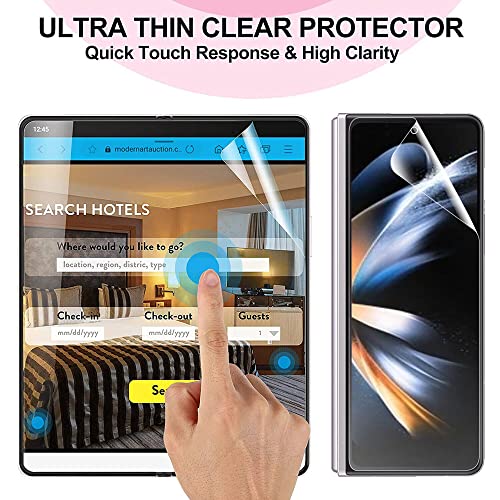 PORRVDP Hydrogel Film Screen Protector for Samsung Galaxy Z Fold 3 5G, 2 Pcs Transparent Soft TPU Protective Film (NOT Tempered Glass) [Clear HD] [High Sensitivity] [Fingerprint Unlock Compatible]