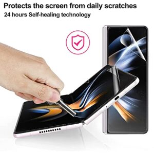 PORRVDP Hydrogel Film Screen Protector for Samsung Galaxy Z Fold 3 5G, 2 Pcs Transparent Soft TPU Protective Film (NOT Tempered Glass) [Clear HD] [High Sensitivity] [Fingerprint Unlock Compatible]