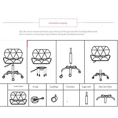 XOUVY Chair Adjustable Home Office Swivel PU Leather Computer Desk Chair Dining Chair with Chrome Legs Lift with Wheels (Color : Yellow)