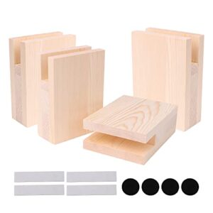 etfbuy 4pcs width groove wood bed desk risers lifter table cube furniture storage groove fit sofa
