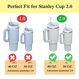 7PCS Stanley Silicone Spill leak Stopper Set of 4, for Stanley Cup 2.0 40oz/ 30oz, Tumbler Accessories,2 Straw Cover Cap, 2 Square Spill Stopper and 2 Round Leak Stopper,1 Bumper Boot