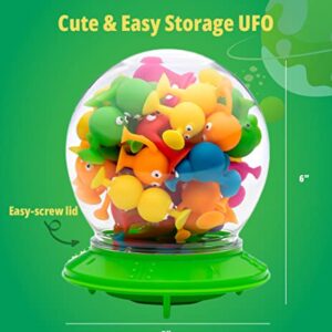 Poplings - The Original Suction Cup Toys in UFO Container - 35 pcs - Sensory Kids Bath Game