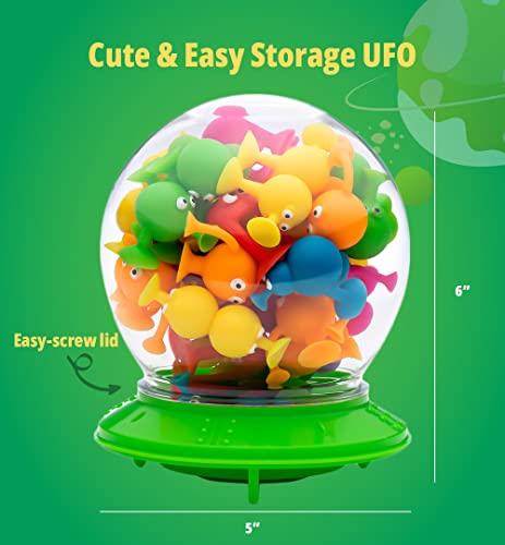 Poplings - The Original Suction Cup Toys in UFO Container - 35 pcs - Sensory Kids Bath Game