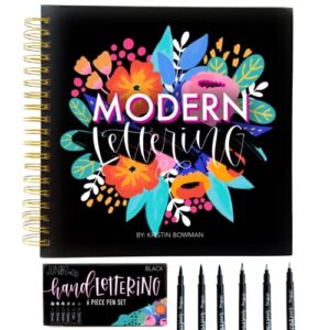 june & lucy calligraphy kit for beginners - calligraphy pen set with calligraphy workbook