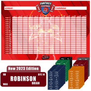 hompay fantasy football draft board for the 2023-2024,6 feet x 4 feet fantasy football draft kit，xl board with 14 teams, 20 rounds (6 feet x 4 feet)