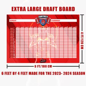 HOMPAY Fantasy Football Draft Board for The 2023-2024,6 Feet x 4 Feet Fantasy Football Draft kit，XL Board with 14 Teams, 20 Rounds (6 Feet X 4 Feet)