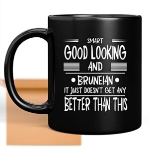 coffee mug smart good and bruneian funny gifts for men women coworker family lover special gifts for birthday christmas funny gifts presents gifts 032220