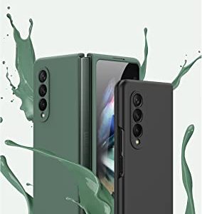 BAILI for Samsung Z Fold3 Silicone Case,Skin Feel,Soft and Smooth Liquid Silicone Galaxy Z Fold3 Cover,Support Wireless Charging Protective Cover for Samsung Galaxy Z Fold 3-Black